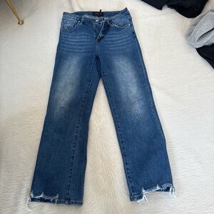 Stylish Blue Straight Leg Women's Jeans
